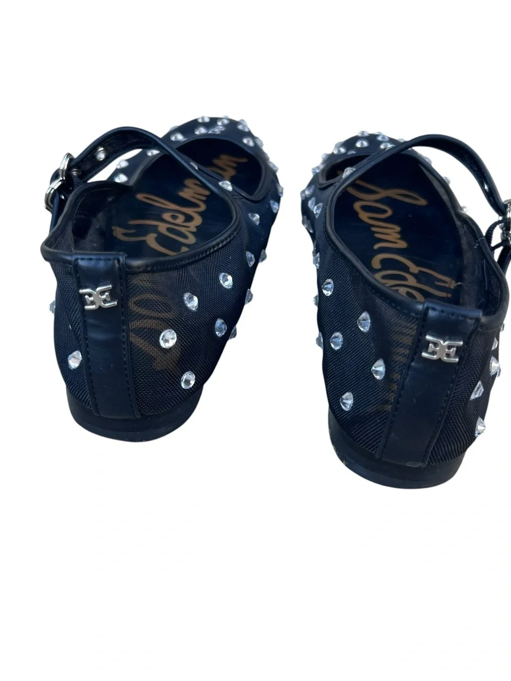 SAM EDELMAN Michaela Shine Mary Jane Flat - Black Mesh Sz 8